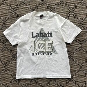 Vintage Labatt Ice Shirt Mens XL White Beer Single Stitch Alcohol 90s